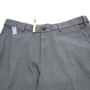 Haggar Casual Medium Wash Button Zip Chino Pants Mens Size 34x32 Gray